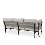 Modern 3-Seater Sofa with Flared Arms, Pillow Cushions & Wood Legs