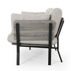 Modern 3-Seater Sofa with Flared Arms, Pillow Cushions & Wood Legs