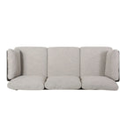 Modern 3-Seater Sofa with Flared Arms, Pillow Cushions & Wood Legs