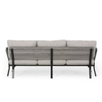 Modern 3-Seater Sofa with Flared Arms, Pillow Cushions & Wood Legs
