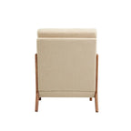 Modern Teddy Fabric Accent Chair, Wood Frame Armchair for Living Room