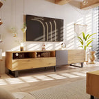 70" TV Stand with Drop-Down Doors, Drawers & Cable Management for TVs Up to 80"
