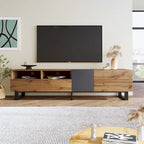 70" TV Stand with Drop-Down Doors, Drawers & Cable Management for TVs Up to 80"