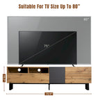 70" TV Stand with Drop-Down Doors, Drawers & Cable Management for TVs Up to 80"