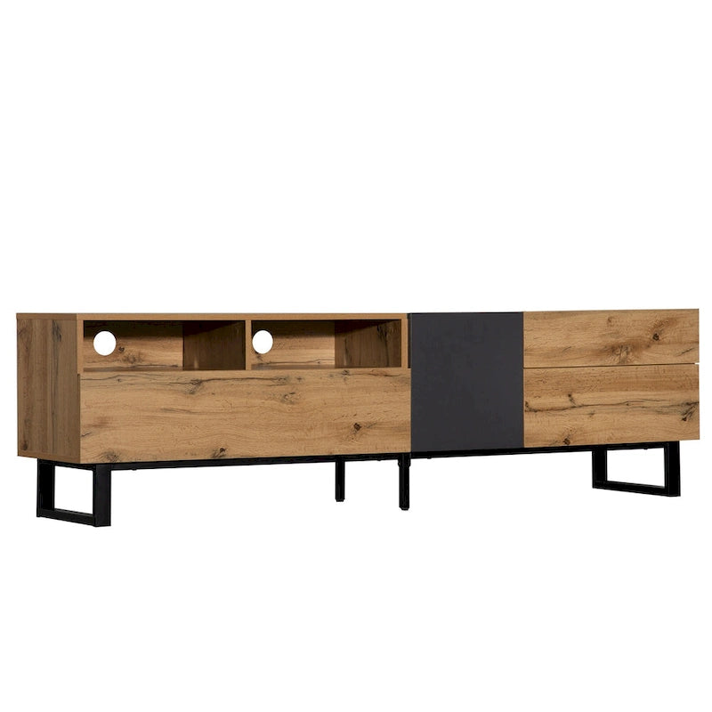 70" TV Stand with Drop-Down Doors, Drawers & Cable Management for TVs Up to 80"