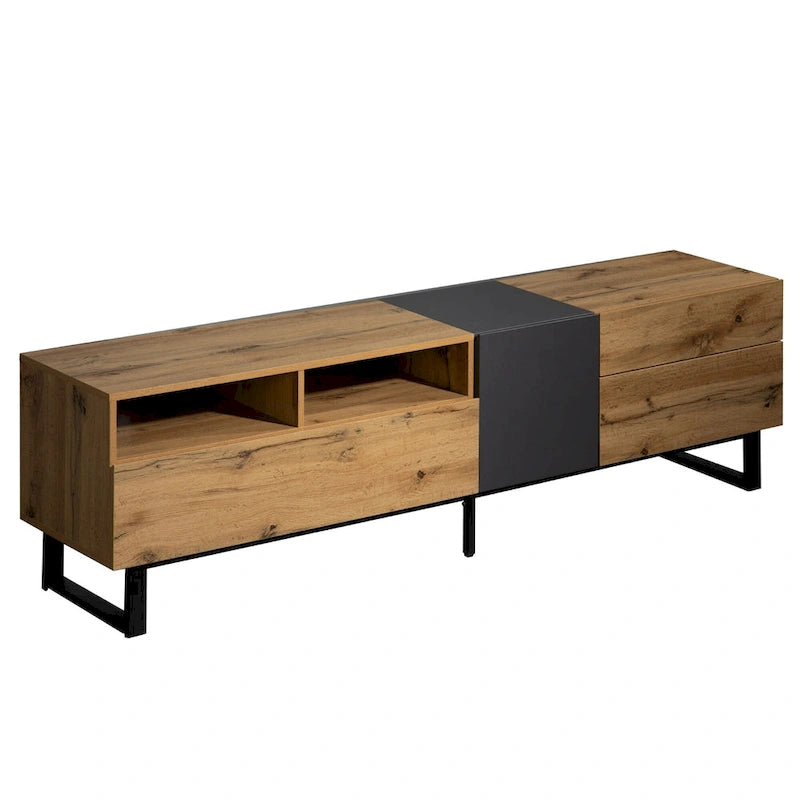 70" TV Stand with Drop-Down Doors, Drawers & Cable Management for TVs Up to 80"
