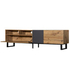 70" TV Stand with Drop-Down Doors, Drawers & Cable Management for TVs Up to 80"