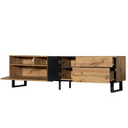70" TV Stand with Drop-Down Doors, Drawers & Cable Management for TVs Up to 80"
