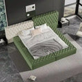 King Upholstered Platform Bed with Storage Footboard & Side Rails