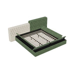 King Upholstered Platform Bed with Storage Footboard & Side Rails