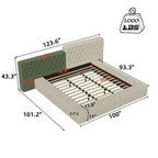 King Upholstered Platform Bed with Storage Footboard & Side Rails