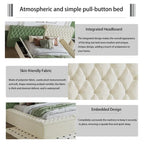 King Upholstered Platform Bed with Storage Footboard & Side Rails