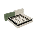 King Upholstered Platform Bed with Storage Footboard & Side Rails