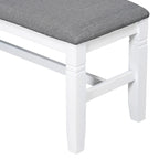 White Farmhouse 6-Piece Wooden Dining Table Set with Rectangular Table & 4 Chairs