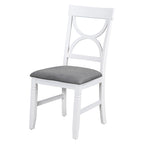White Farmhouse 6-Piece Wooden Dining Table Set with Rectangular Table & 4 Chairs