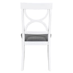 White Farmhouse 6-Piece Wooden Dining Table Set with Rectangular Table & 4 Chairs