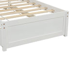 Twin Pine Platform Bed with Roll-Out Trundle & Slat Headboard