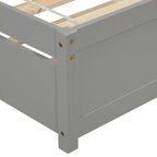 Twin Pine Platform Bed with Roll-Out Trundle & Slat Headboard