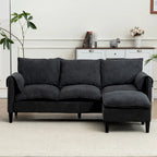 78.74 3-Seater L-Shaped Convertible Sofa with Footstools & Storage