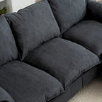 78.74 3-Seater L-Shaped Convertible Sofa with Footstools & Storage