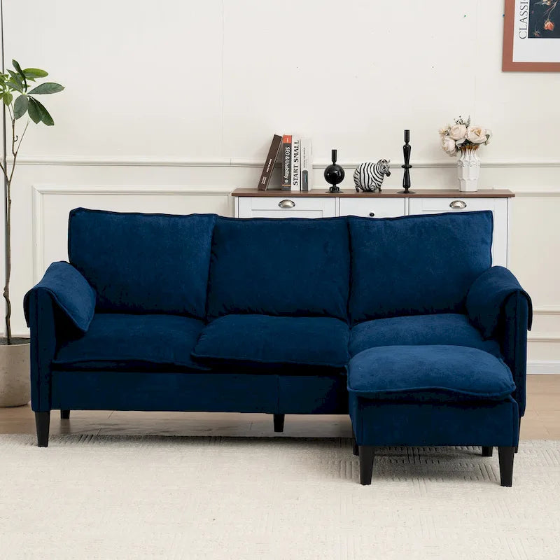 78.74 3-Seater L-Shaped Convertible Sofa with Footstools & Storage