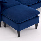 78.74 3-Seater L-Shaped Convertible Sofa with Footstools & Storage