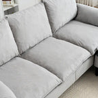 78.74 3-Seater L-Shaped Convertible Sofa with Footstools & Storage