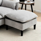 78.74 3-Seater L-Shaped Convertible Sofa with Footstools & Storage