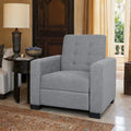 Contemporary Tufted Pushback Recliner Chair with Birch Wood Legs