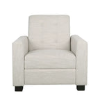 Contemporary Tufted Pushback Recliner Chair with Birch Wood Legs
