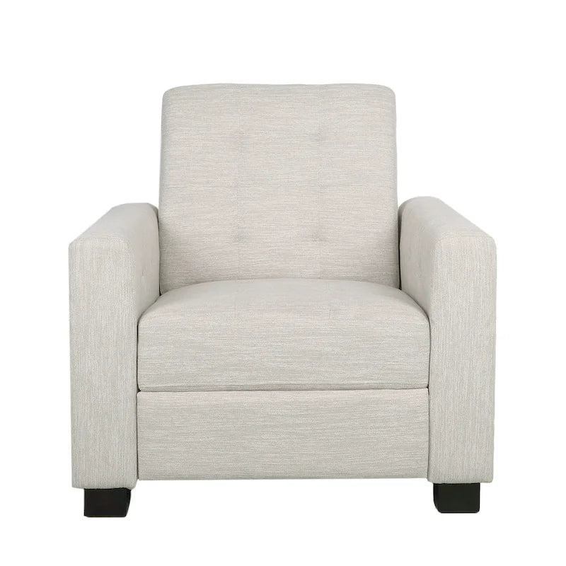 Contemporary Tufted Pushback Recliner Chair with Birch Wood Legs