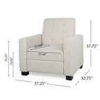 Contemporary Tufted Pushback Recliner Chair with Birch Wood Legs