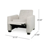 Contemporary Tufted Pushback Recliner Chair with Birch Wood Legs