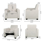 Contemporary Tufted Pushback Recliner Chair with Birch Wood Legs