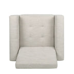 Contemporary Tufted Pushback Recliner Chair with Birch Wood Legs