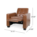 Contemporary Tufted Pushback Recliner Chair with Birch Wood Legs
