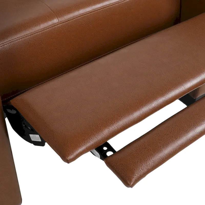 Contemporary Tufted Pushback Recliner Chair with Birch Wood Legs