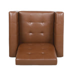 Contemporary Tufted Pushback Recliner Chair with Birch Wood Legs