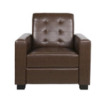 Contemporary Tufted Pushback Recliner Chair with Birch Wood Legs