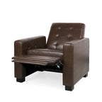 Contemporary Tufted Pushback Recliner Chair with Birch Wood Legs