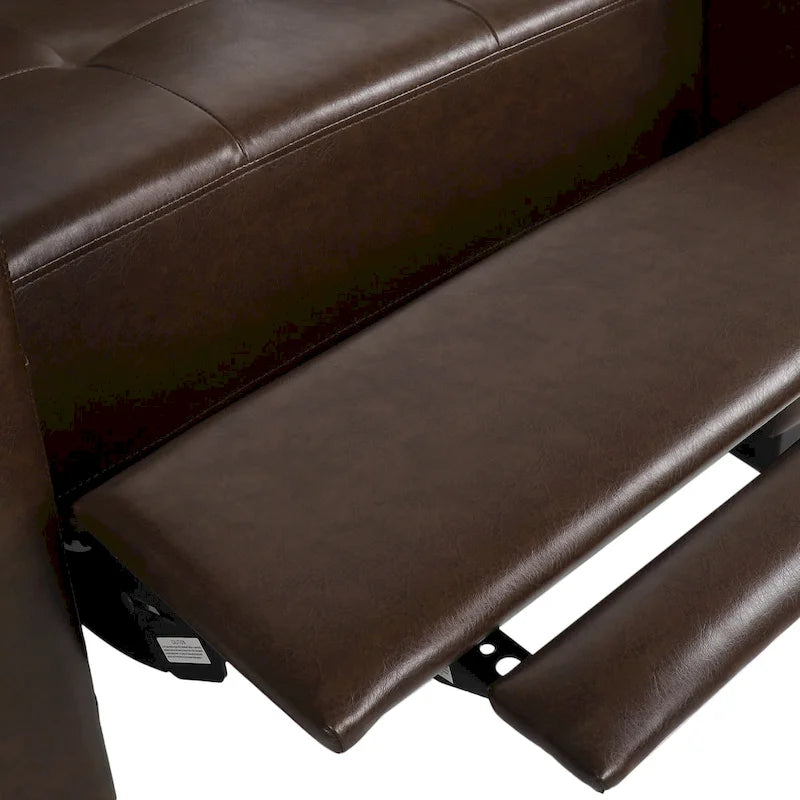 Contemporary Tufted Pushback Recliner Chair with Birch Wood Legs