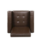 Contemporary Tufted Pushback Recliner Chair with Birch Wood Legs