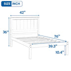 Platform Bed Frame with Headboard, Wood Slat Support