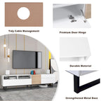 Modern TV Stand for 80 TV with Double Storage Space