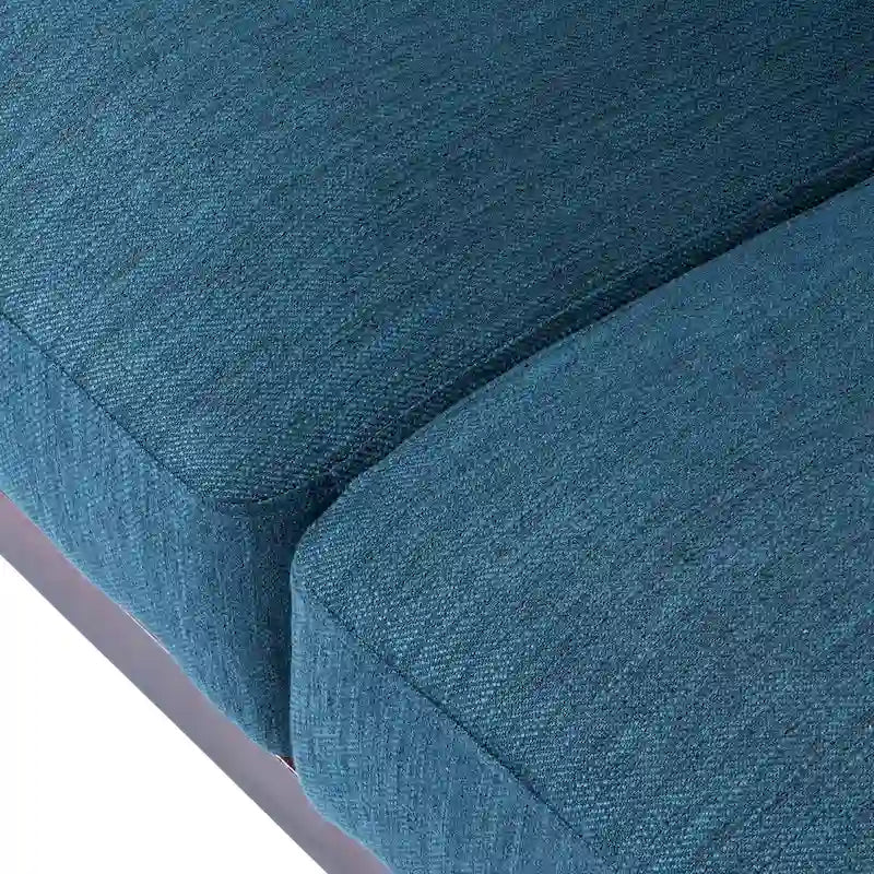 Mid-Century 3-Seater Sofa with Walnut Finish & Pillow Cushions