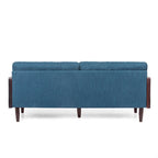 Mid-Century 3-Seater Sofa with Walnut Finish & Pillow Cushions