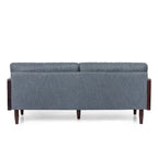 Mid-Century 3-Seater Sofa with Walnut Finish & Pillow Cushions