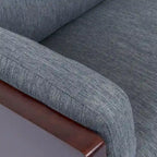 Mid-Century 3-Seater Sofa with Walnut Finish & Pillow Cushions
