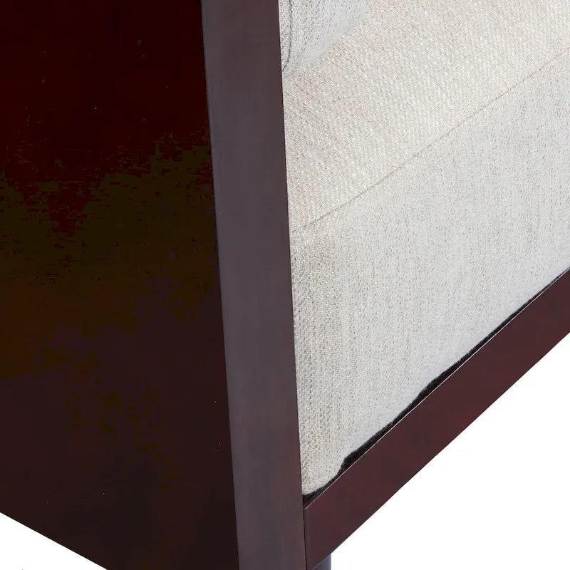 Mid-Century 3-Seater Sofa with Walnut Finish & Pillow Cushions