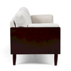Mid-Century 3-Seater Sofa with Walnut Finish & Pillow Cushions